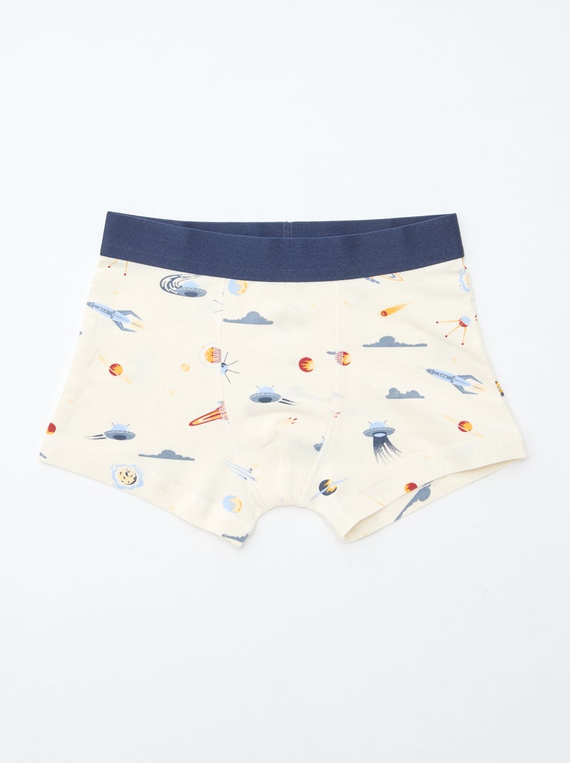 Pack de 5 boxers lisos y estampados Azul - Kiabi