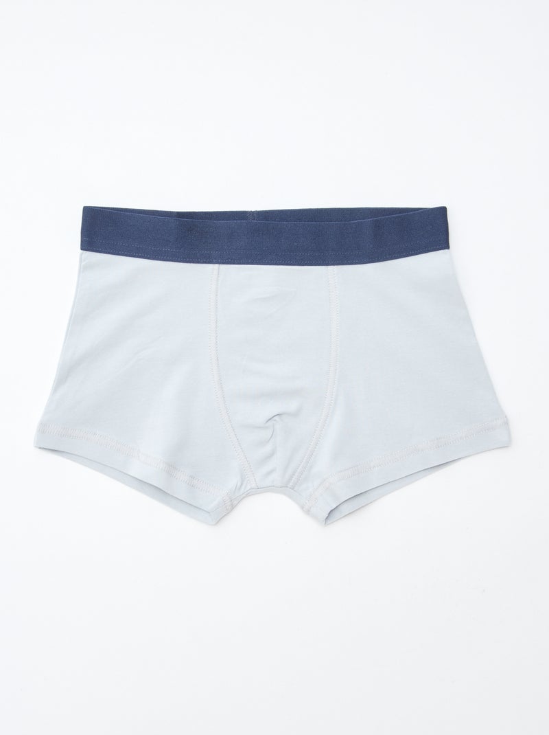 Pack de 5 boxers lisos y estampados Azul - Kiabi
