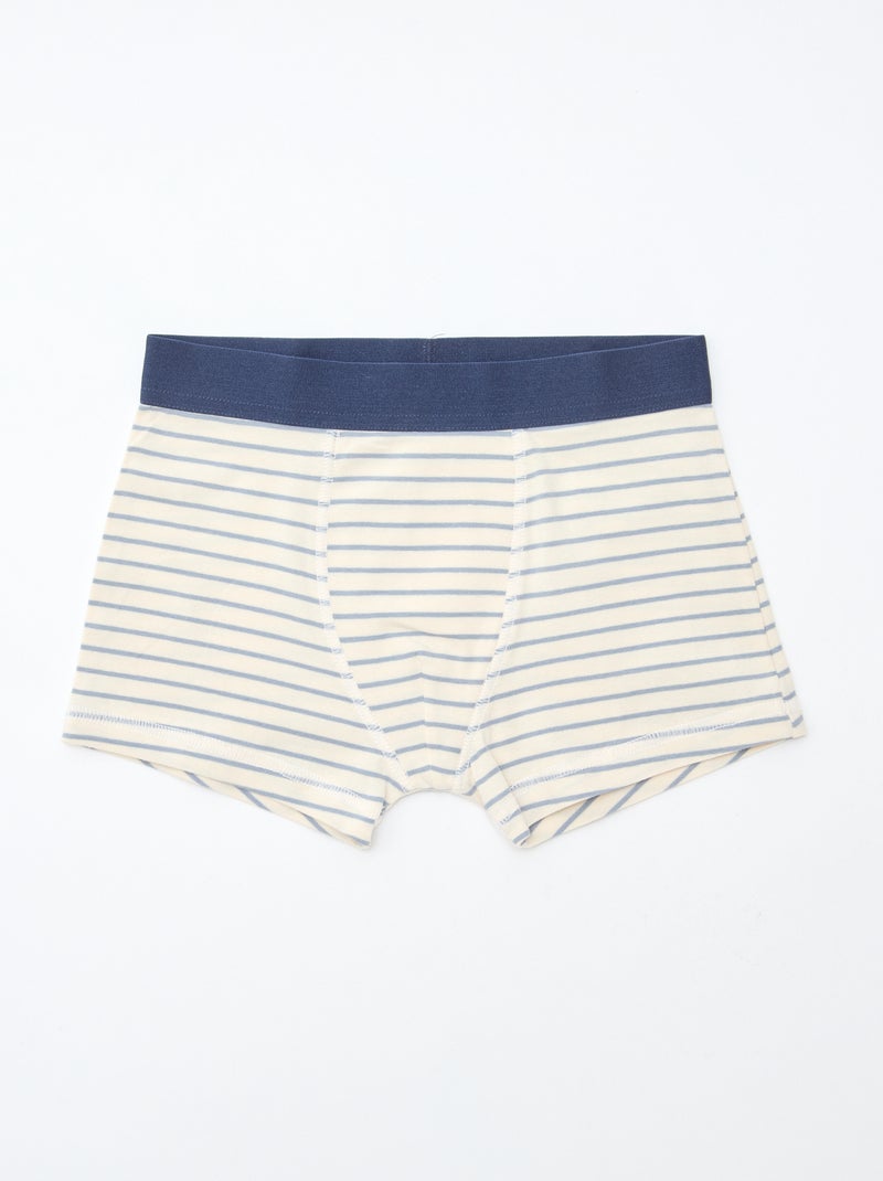 Pack de 5 boxers lisos y estampados Azul - Kiabi