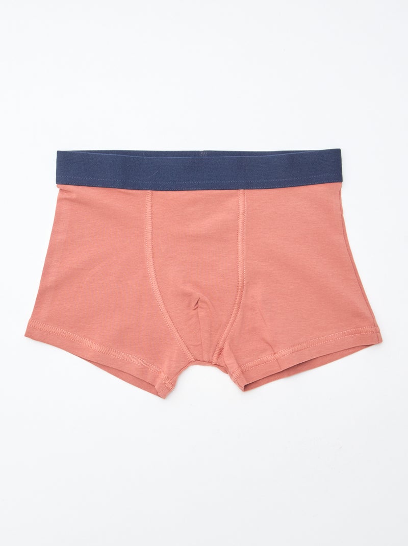 Pack de 5 boxers lisos y estampados Azul - Kiabi