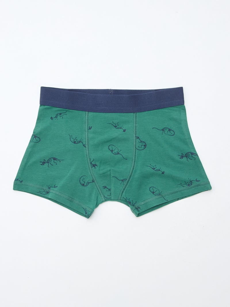Pack de 5 boxers lisos y estampados Azul - Kiabi