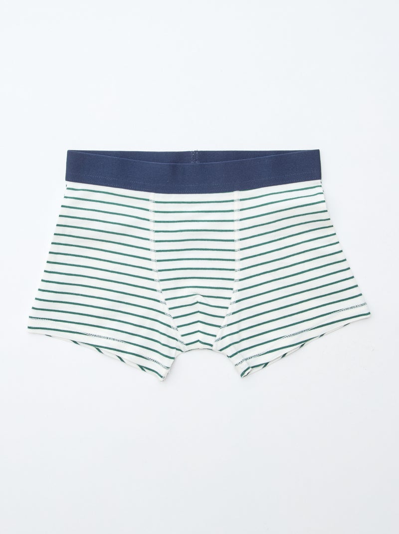 Pack de 5 boxers lisos y estampados Azul - Kiabi