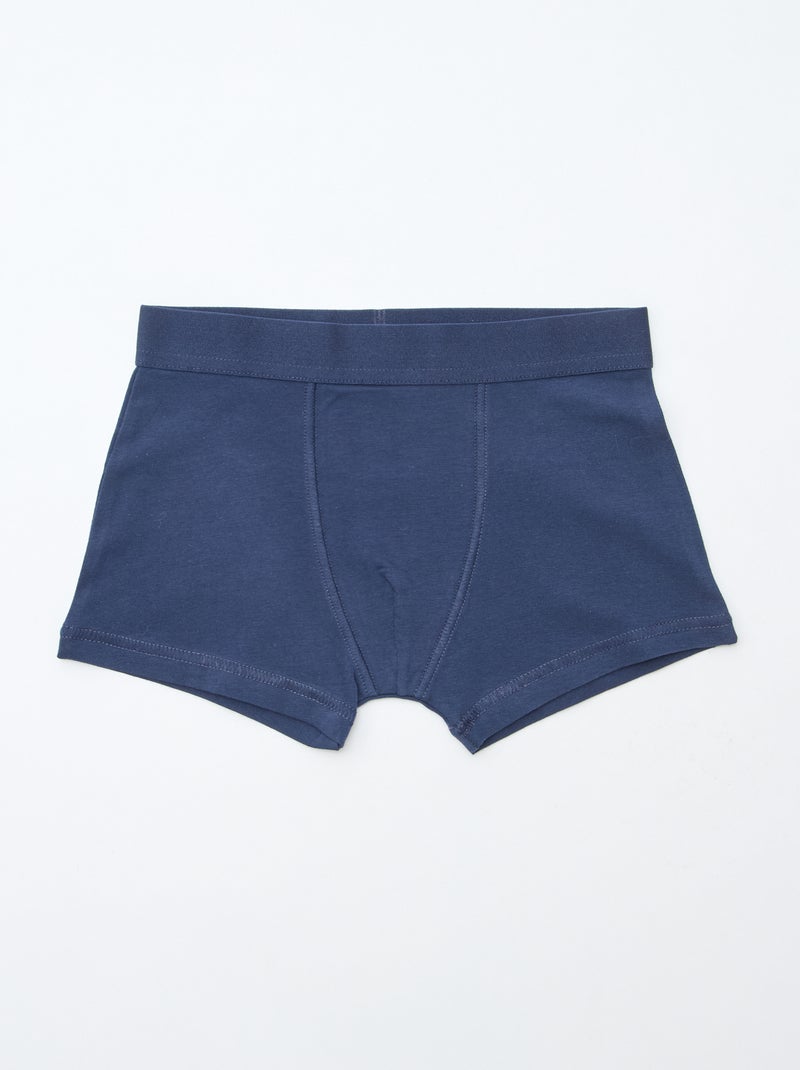 Pack de 5 boxers lisos y estampados Azul - Kiabi