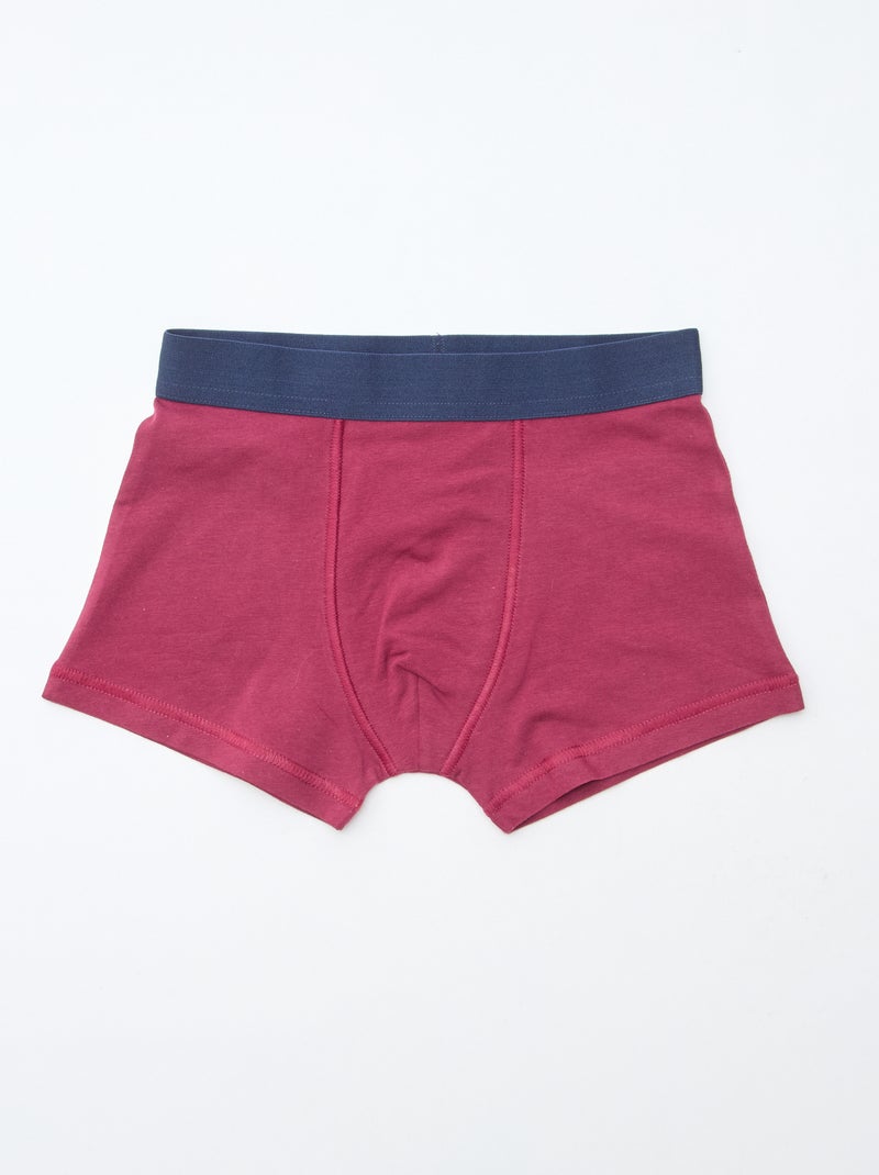 Pack de 5 boxers lisos y estampados Azul - Kiabi