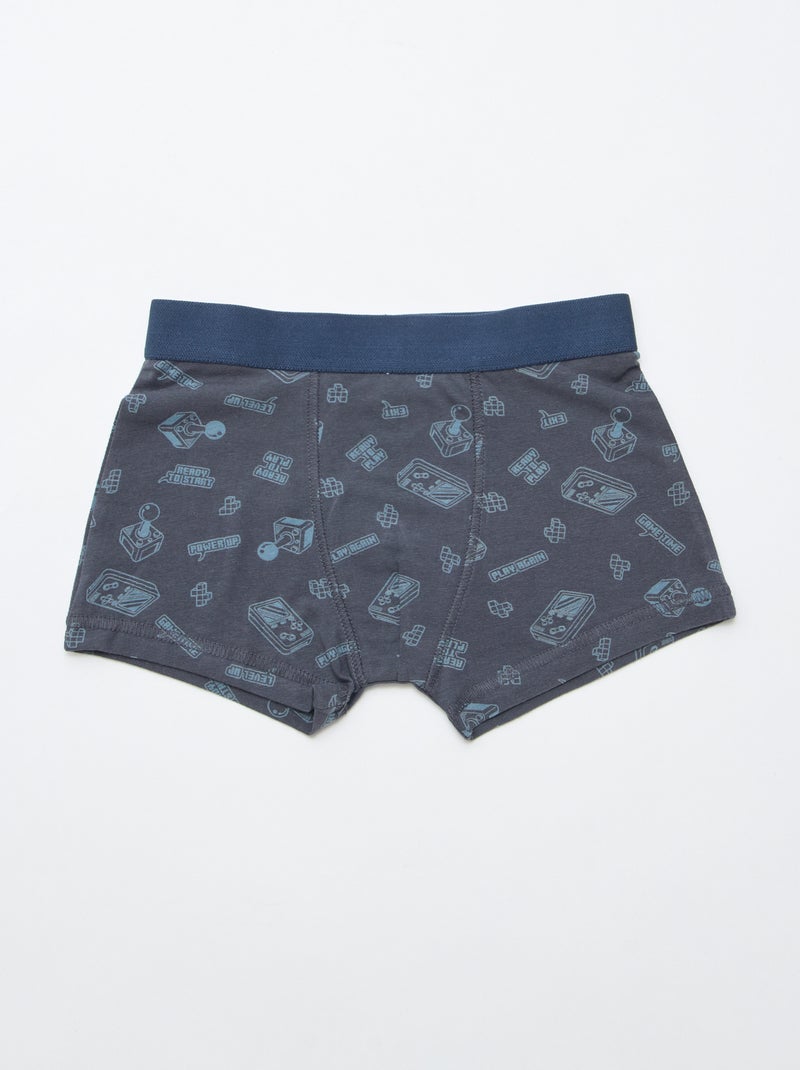 Pack de 5 boxers lisos y estampados Gris - Kiabi