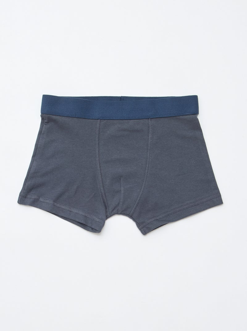 Pack de 5 boxers lisos y estampados Gris - Kiabi