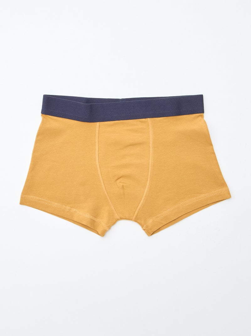 Pack de 5 boxers lisos y estampados Naranja - Kiabi