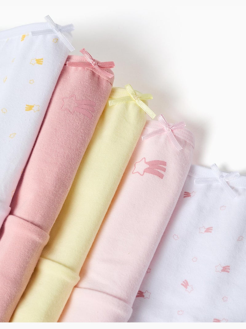 Pack de 5 bragas con motivo de estrellas Blanco Rosa - Kiabi