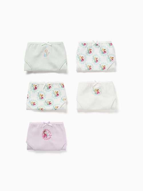 Pack de 5 bragas de algodón con estampados de Frozen - Kiabi Pack de 5 bragas de algodón con estampados de Frozen - Kiabi