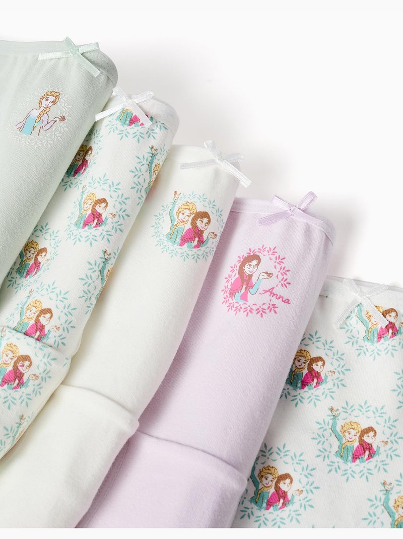 Pack de 5 bragas de algodón con estampados de Frozen Verde claro - Kiabi