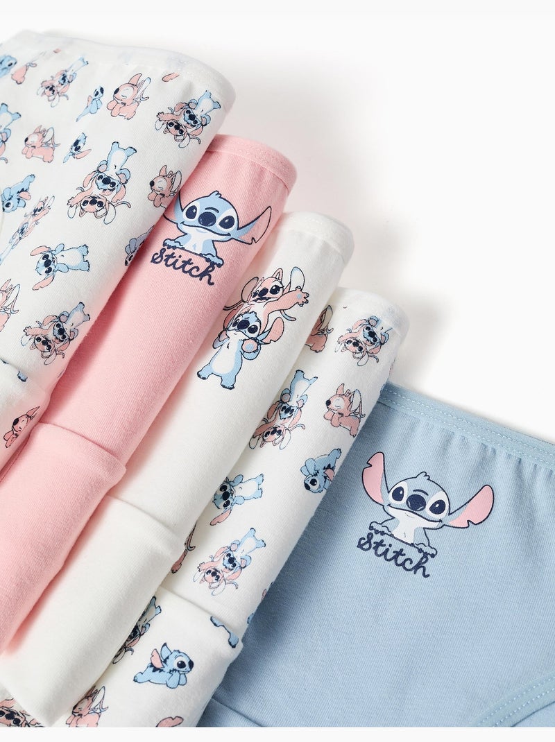Pack de 5 bragas de algodón con estampados de Stitch Azul Rosa - Kiabi