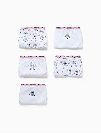 Pack de 5 bragas de algodón con estampados de Stitch