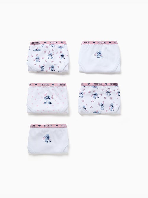 Pack de 5 bragas de algodón con estampados de Stitch - Kiabi