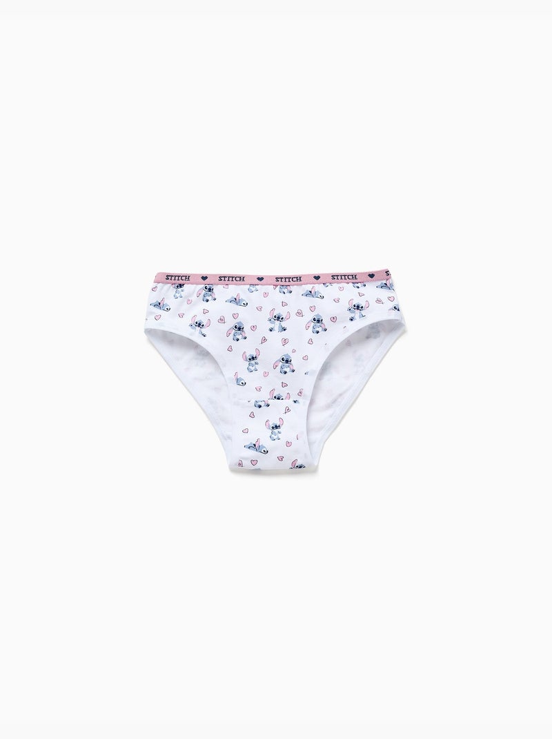 Pack de 5 bragas de algodón con estampados de Stitch Blanco - Kiabi