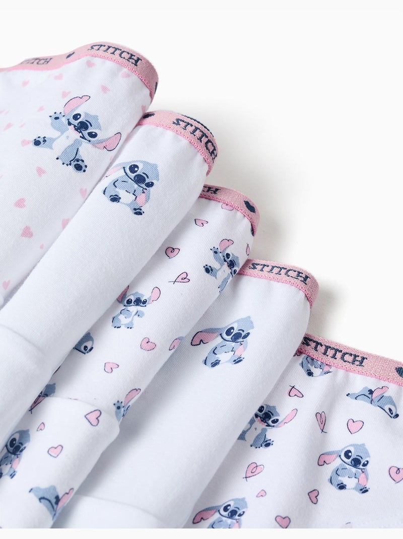 Pack de 5 bragas de algodón con estampados de Stitch Blanco - Kiabi
