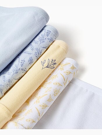 Pack de 5 bragas de algodón con estampados florales
