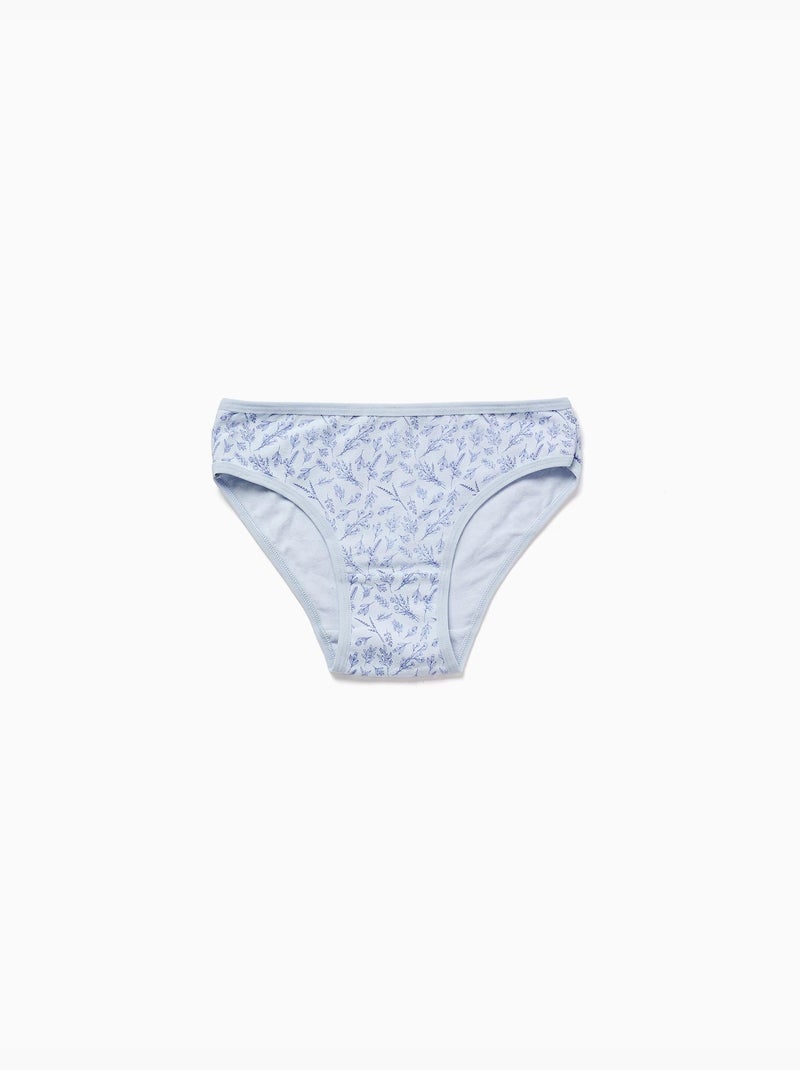 Pack de 5 bragas de algodón con estampados florales Azul Amarillo - Kiabi