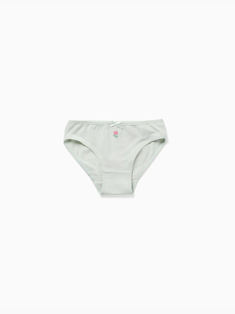 Pack de 5 bragas de algodón con flores Rosa/Verde - Kiabi