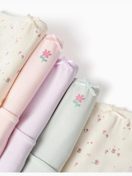 Pack de 5 bragas de algodón con flores - Kiabi Pack de 5 bragas de algodón con flores - Kiabi