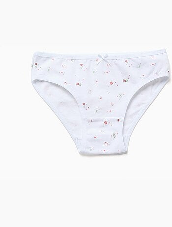 Pack de 5 bragas de algodón lisas/florales