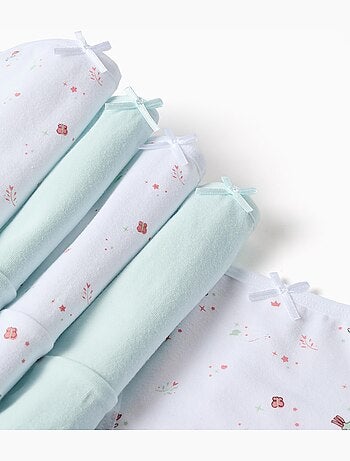 Pack de 5 bragas de algodón lisas/florales