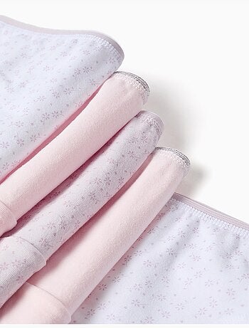 Pack de 5 bragas de algodón lisas/florales