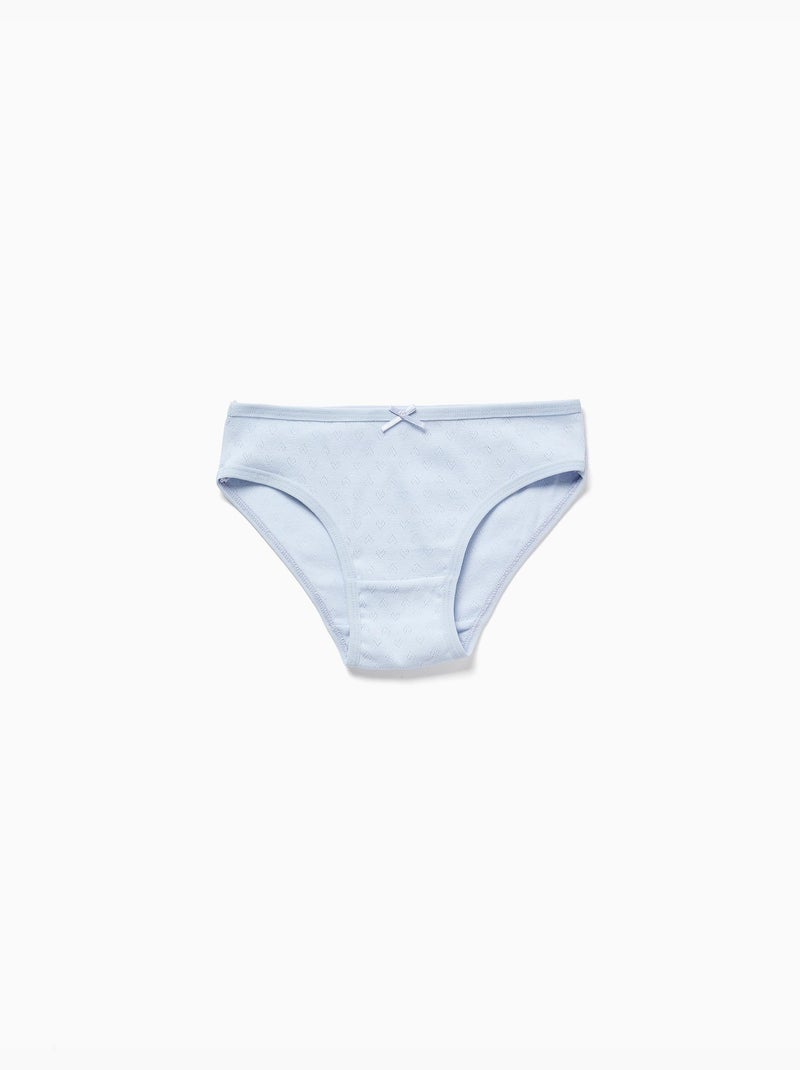 Pack de 5 bragas de algodón lisas/jacquard Blanco Rosa - Kiabi