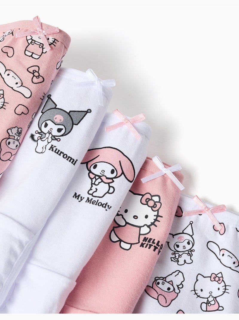 Pack de 5 bragas Hello Kitty & Friends Blanco Rosa - Kiabi