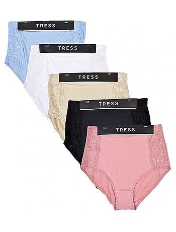 Pack de 5 Bragas Microfibra TRESS Encaje