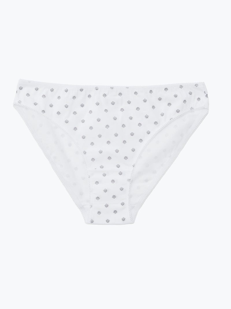 Pack de 5 braguitas - lisas y estampadas Blanco - Kiabi