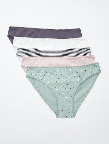 Pack de 5 braguitas - lisas y estampadas