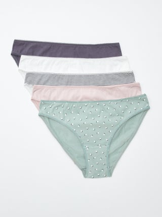 Pack de 5 braguitas - lisas y estampadas
