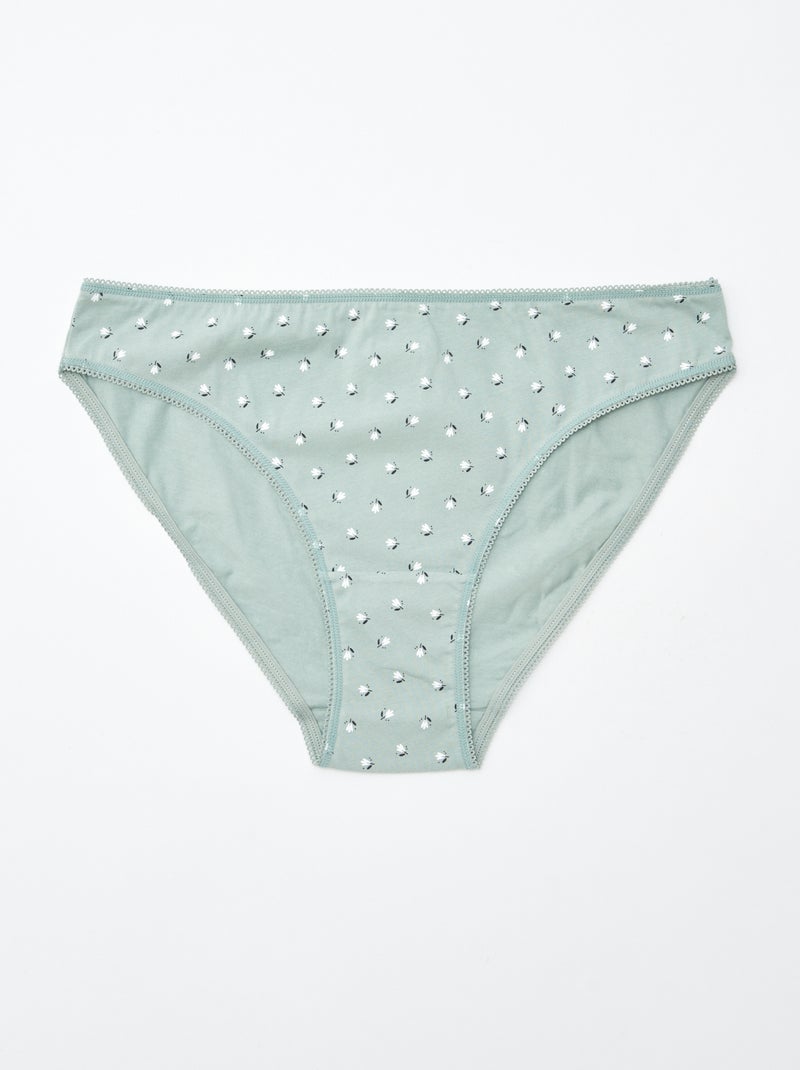 Pack de 5 braguitas - lisas y estampadas Blanco - Kiabi