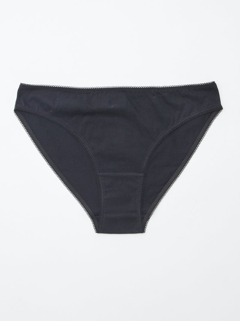 Pack de 5 braguitas - lisas y estampadas Marron - Kiabi