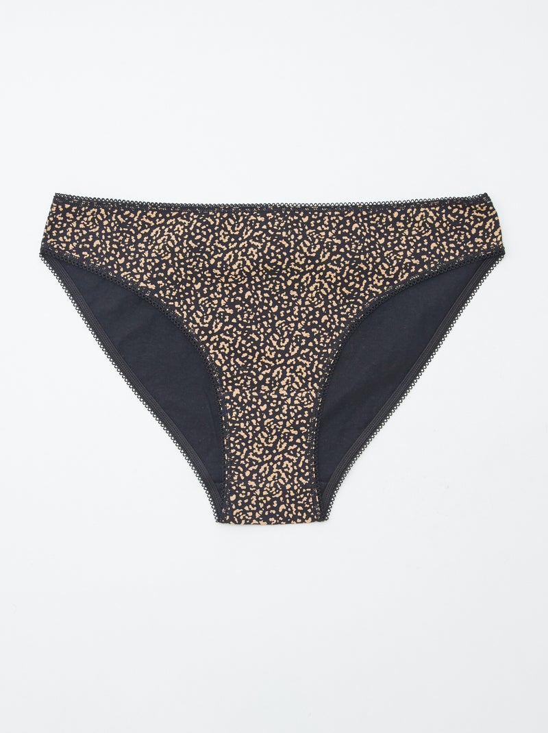 Pack de 5 braguitas - lisas y estampadas Marron - Kiabi