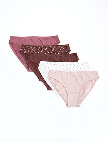 Pack de 5 braguitas - lisas y estampadas