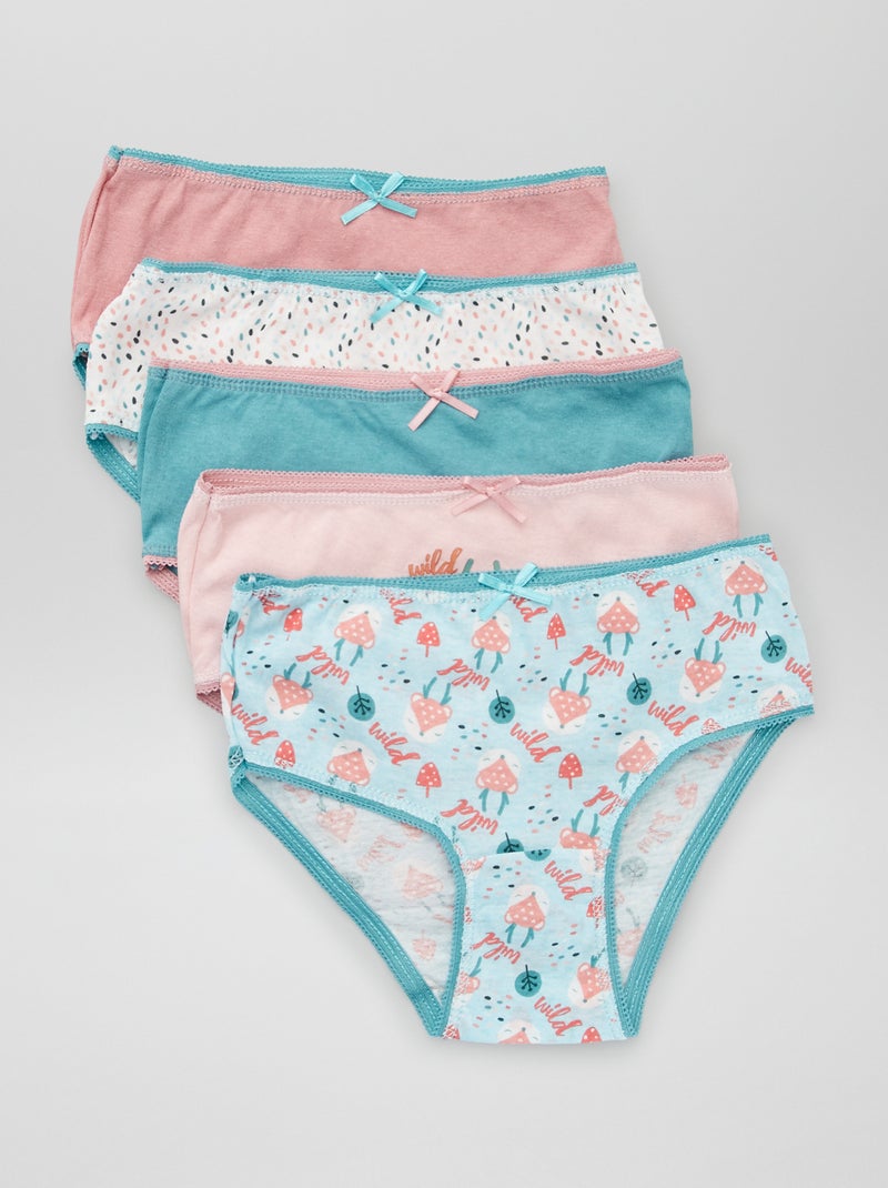 Pack de 5 braguitas AZUL/ROSA - Kiabi