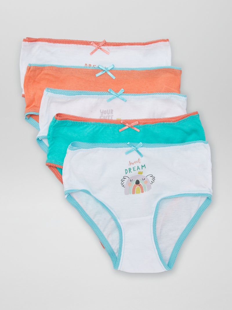Pack de 5 braguitas con estampado de 'animales' ROSA - Kiabi