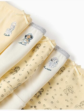 Pack de 5 braguitas con estampados de las princesas disney