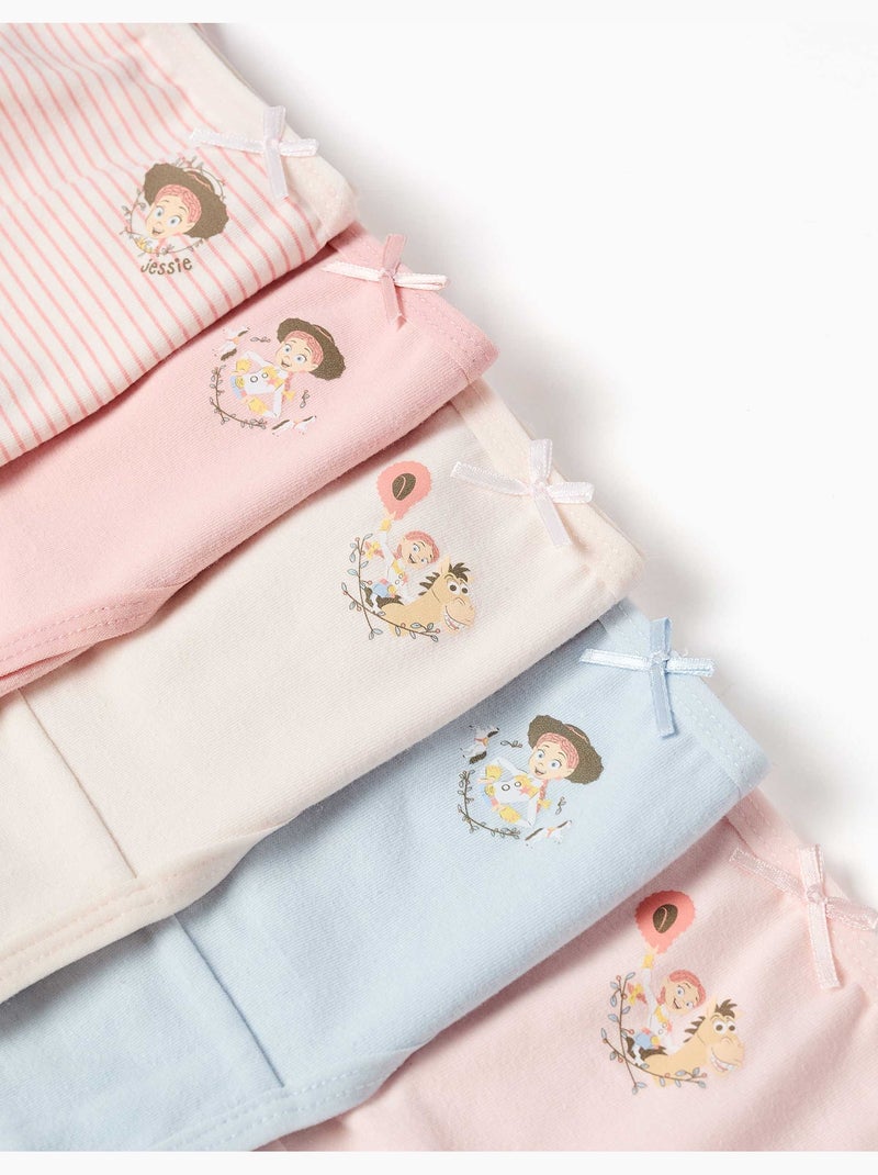 Pack de 5 braguitas de algodón con estampados de Jessie Rosa/Blanco - Kiabi
