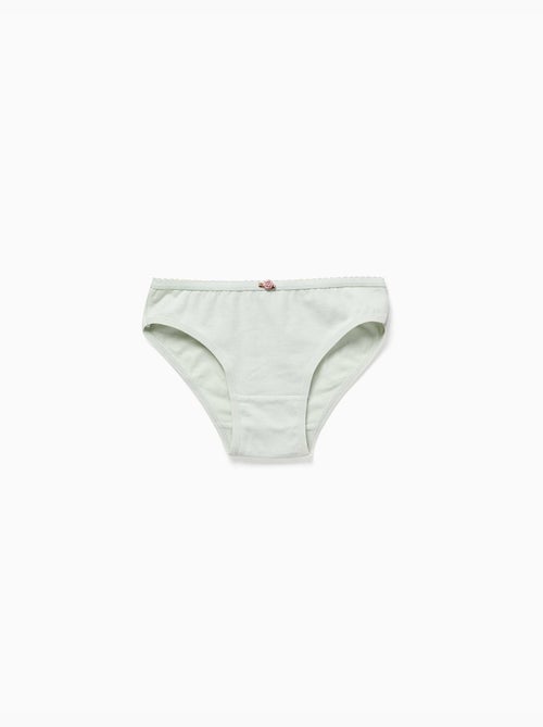 Pack de 5 braguitas de algodón con rosas decorativas - Kiabi