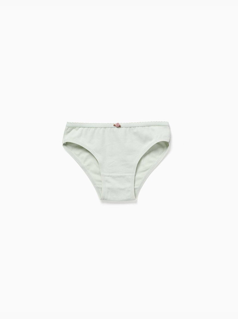 Pack de 5 braguitas de algodón con rosas decorativas Beige/Rosa - Kiabi