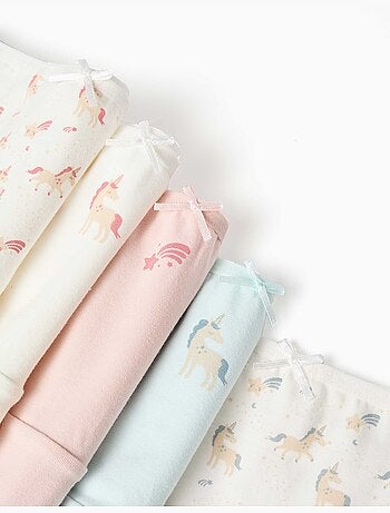 Pack de 5 braguitas de algodón con unicornios