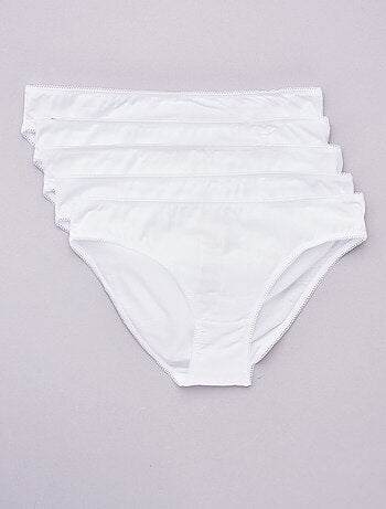 Pack de 5 braguitas de algodón liso