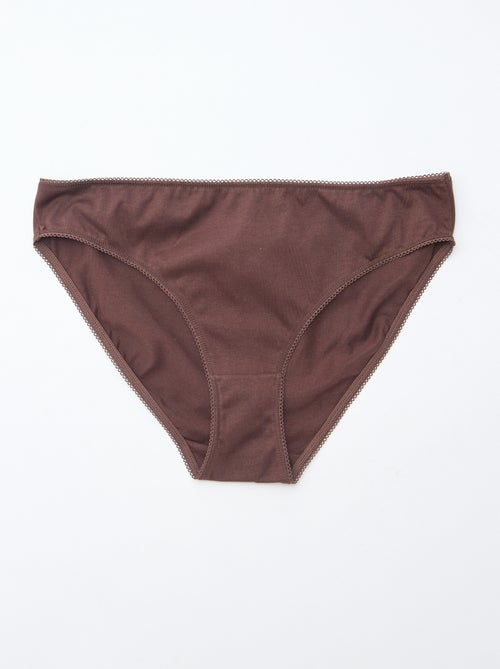 Pack de 5 braguitas de algodón liso - Kiabi