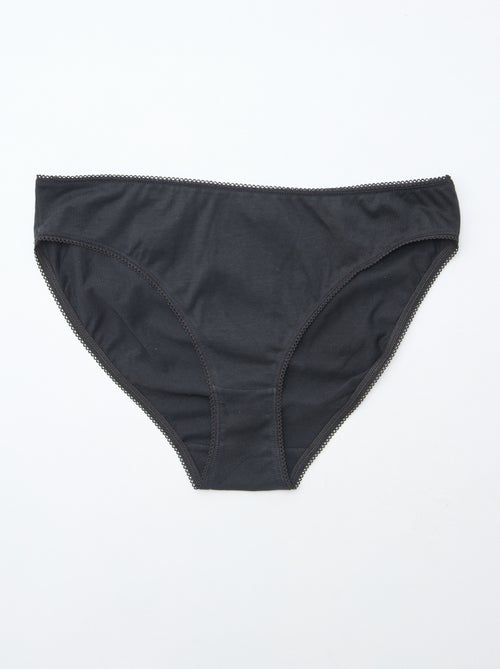 Pack de 5 braguitas de algodón liso - Kiabi