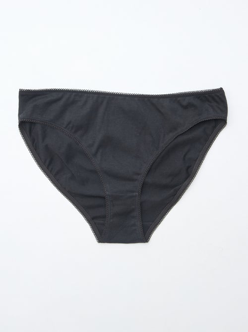 Pack de 5 braguitas de algodón liso - Kiabi