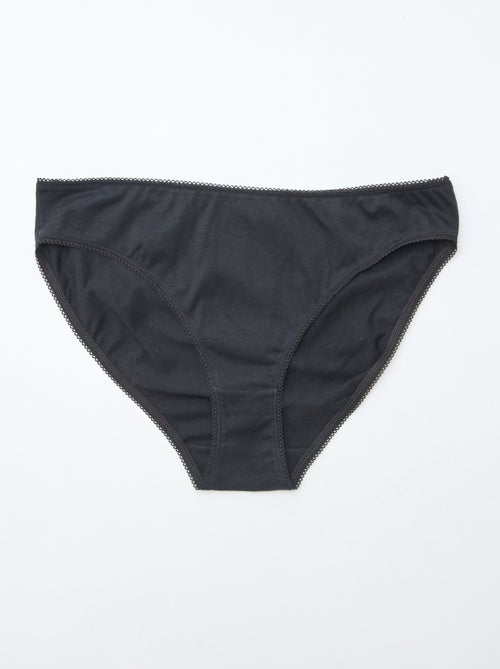 Pack de 5 braguitas de algodón liso - Kiabi