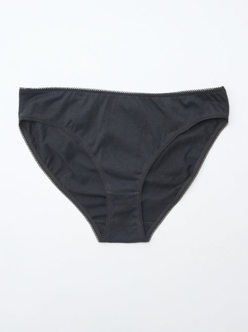 Pack de 5 braguitas de algodón liso - Kiabi