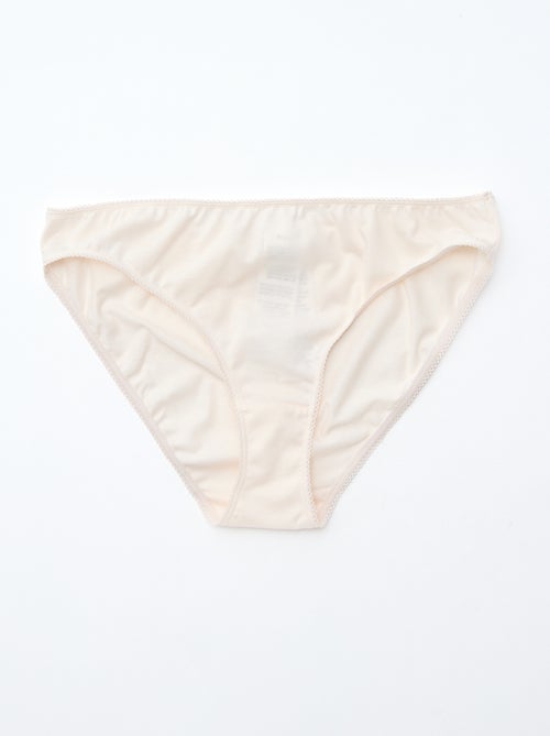 Pack de 5 braguitas de algodón liso - Kiabi